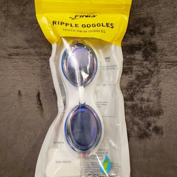 Ripple Swim Goggle Blue Mirror/Red Youth Swim Goggles - Picture 1 of 9